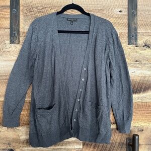 GUC - Banana Republic - Woman's Long Sleeve Cardigan - Dark Grey - Size Large